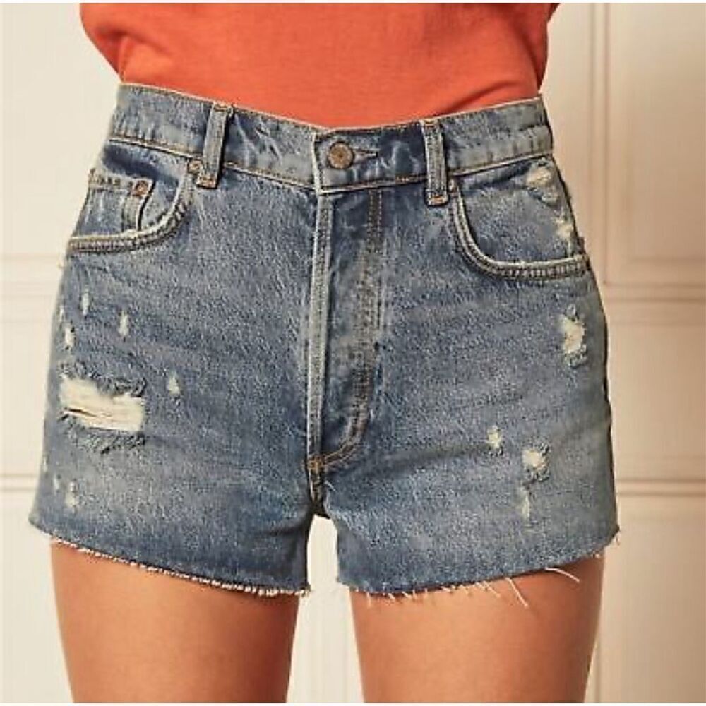 Boyish The Cody High Rise Cut Off Shorts In Authentic Rigid Size 24